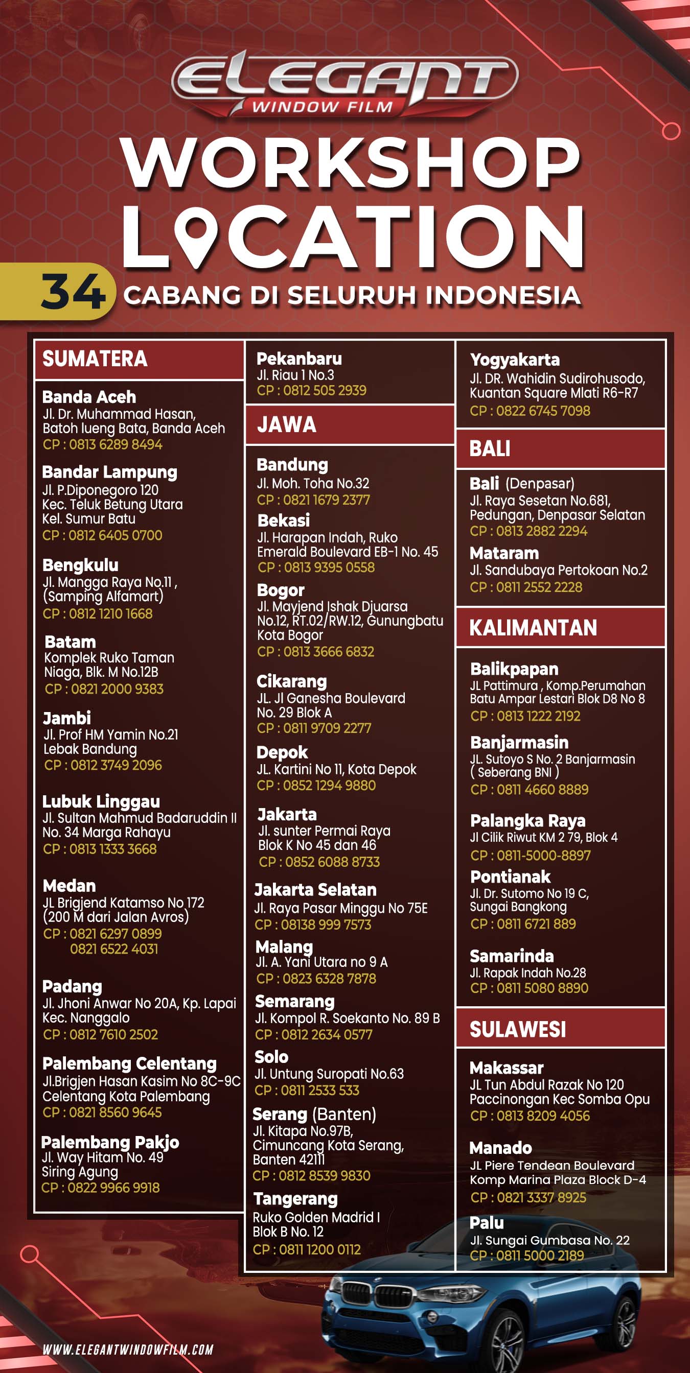 34 Cabang Elegant (Update Agustus)